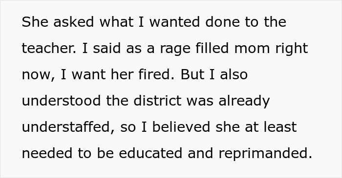 Mom struggles to contain rage after teacher ignores her daughter&rsquo;s emergency, demanding accountability and reprimand.