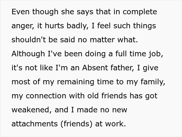 Text discussing challenges of balancing stepson, college, family, and money while maintaining relationships and time commitments.