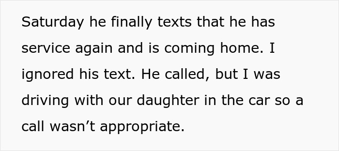 Text message conversation about husband telling wife he's going on camping trip, later she discovers his bro was home instead.
