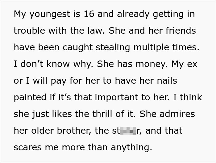 Text excerpt from a dad expressing concern about his children's behavior and feeling they are failures in his eyes. Text excerpt from a dad expressing concern about his children's behavior and feeling they are failures in his eyes.