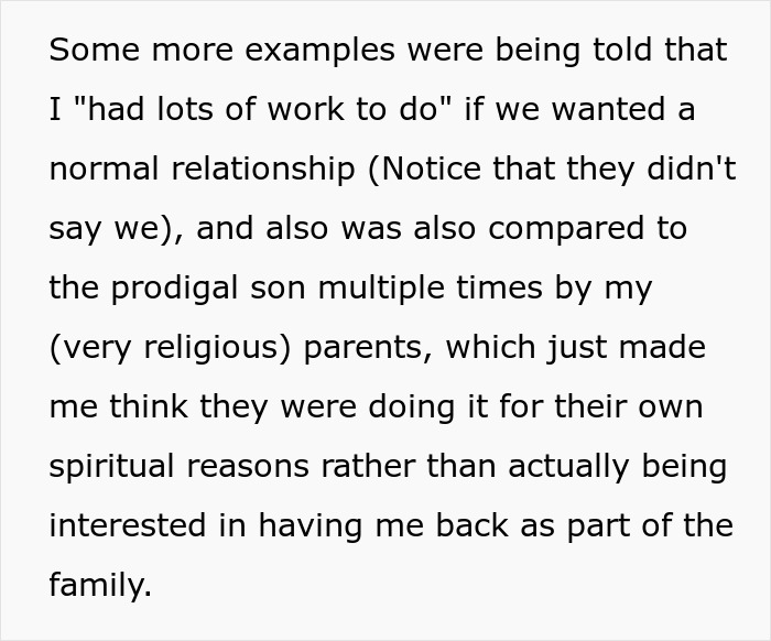 Text about family deciding to forgive man for beating his brother, expressing tension over their tone and relationship issues.