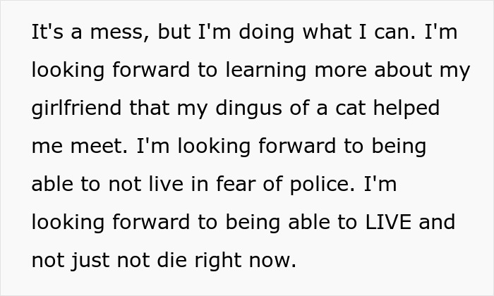 Text graphic with message about overcoming fear and living after being accused, reflecting a dad&rsquo;s life falling apart.