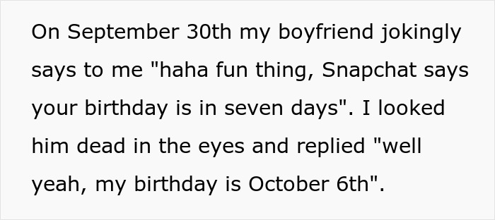 Woman matching relationship energy with her boyfriend by responding seriously to a playful Snapchat birthday comment. Woman matching relationship energy with her boyfriend by responding seriously to a playful Snapchat birthday comment.