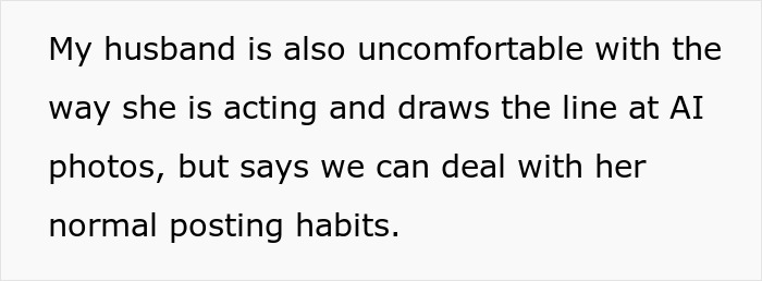 Woman uncomfortable with AI images sharing concerns about social media posting habits and privacy boundaries.