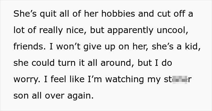 Text message expressing a dad’s concern about his child quitting hobbies and distancing from friends, fearing failure. Text message expressing a dad’s concern about his child quitting hobbies and distancing from friends, fearing failure.