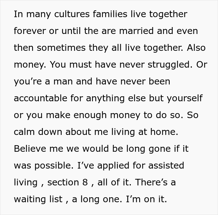 Text excerpt discussing family living arrangements and financial struggles, relating to woman stealing 5-year-old niece&rsquo;s skirt.