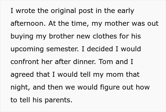 Text excerpt describing a woman preparing to confront her mother about discovering she&rsquo;s engaged to her first cousin.