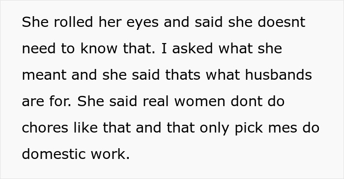 Text excerpt about annoyed mom and daughter arguing over chores and pick me behavior in a family setting.