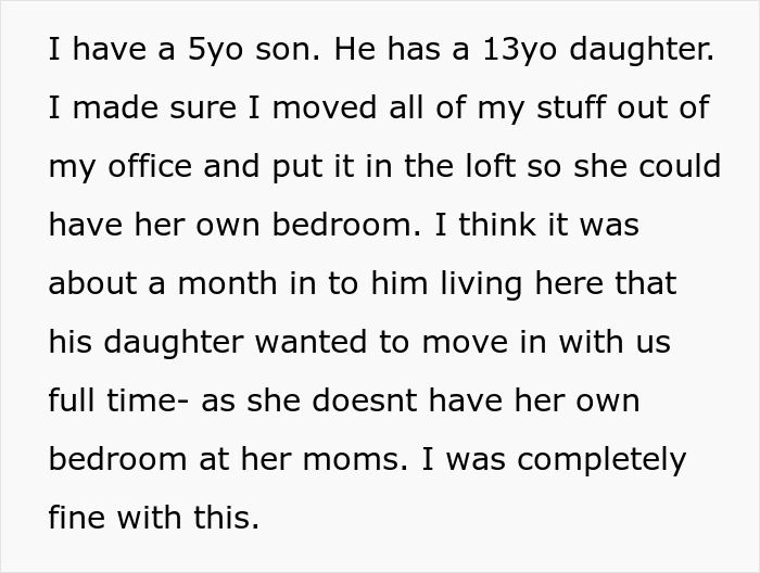 Text excerpt about a bratty teen breaking walls and leaving mess in her room, stepmom preparing eviction papers.