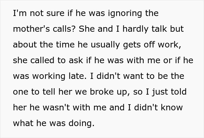 Text excerpt discussing a man&rsquo;s actions and communication issues involving a pregnant ex and baby responsibilities.