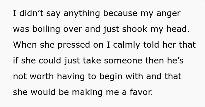 Text showing a woman venting about her husband leaving her due to trust and lack of jealousy in their relationship.