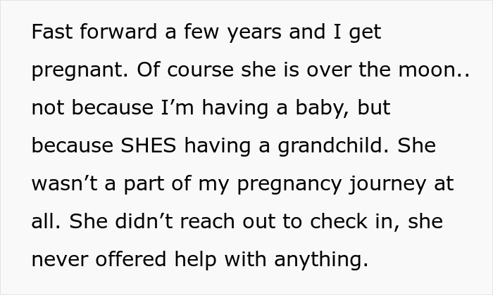 Text passage describing a strained relationship where an evil lady mistreats her daughter-in-law and goes no-contact after hospital incident. Text passage describing a strained relationship where an evil lady mistreats her daughter-in-law and goes no-contact after hospital incident.