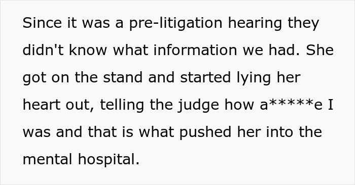 Text excerpt from court hearing where woman&rsquo;s award winning act is exposed by evidence from husband and friend.