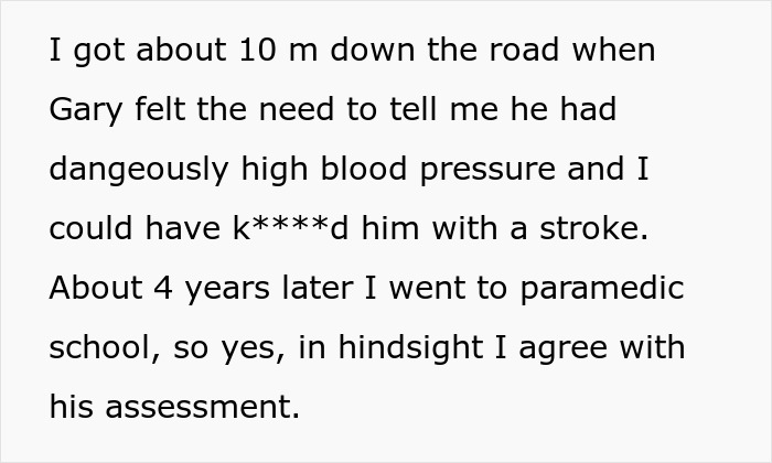 Text excerpt about a guy using theatrics to get revenge on a workplace bully, scaring him badly.