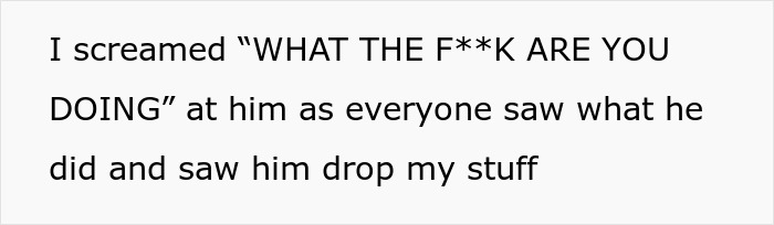 Text saying a woman screamed at a creepy dad trying to lie his way out of trouble after being caught stealing.