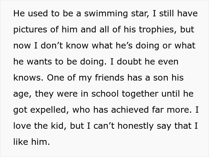 Text excerpt reflecting a dad’s disappointment in his children’s achievements despite his efforts and their past success. Text excerpt reflecting a dad’s disappointment in his children’s achievements despite his efforts and their past success.