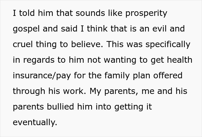 Text discussing a woman worried about her sister who became a tradwife, secretly starting a fund for her.