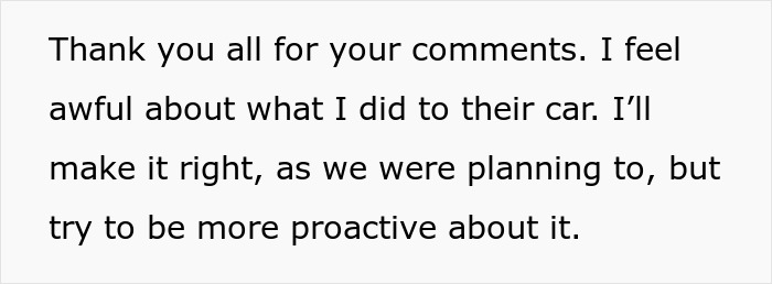 Text message expressing regret and intention to make things right after giving birth in friends' car and feeling confused by their behavior.