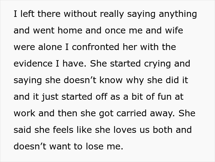 Alt text: Text message revealing confrontation about cheating evidence that led to the destruction of a 10-year marriage.