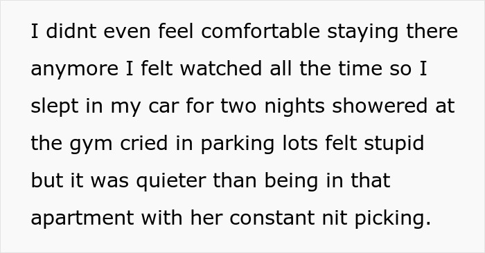 Text excerpt showing a woman feeling uncomfortable and overwhelmed by her boyfriend&rsquo;s mom taking over their home.