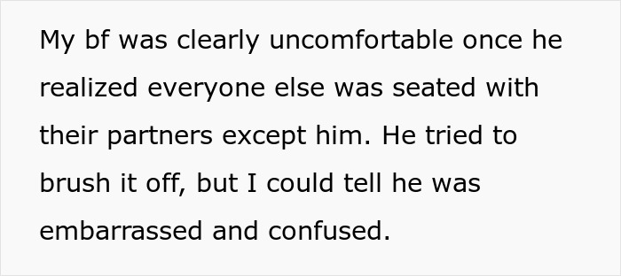 Boyfriend excluded from party table by birthday host, causing discomfort and drama among friends and bestie.