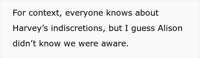 Text excerpt about SIL&rsquo;s hubby&rsquo;s indiscretions, highlighting the lady's failed insults and awkward moment calling out partner.