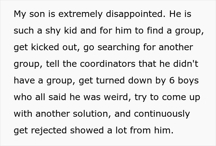 Text expressing a mother&rsquo;s disappointment as her autistic kid is excluded and humiliated at school during a class trip.