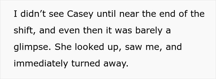 Text on screen showing a person describing their brief encounter with a coworker to question if she&rsquo;s actually disabled.