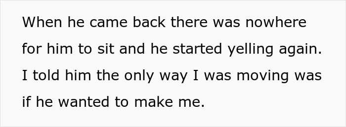 Text excerpt describing a loud teen causing a scene on a crowded metro and a rider tossing a bag to take a seat.