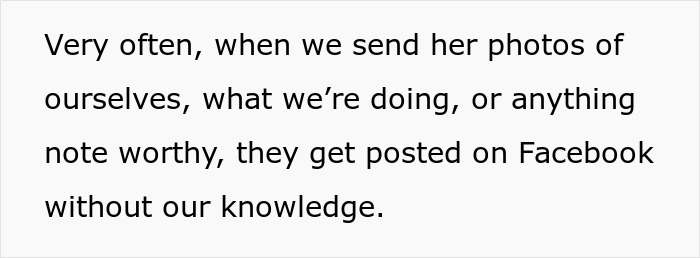 Text excerpt about a woman uncomfortable with AI images and photos shared on social media without consent.