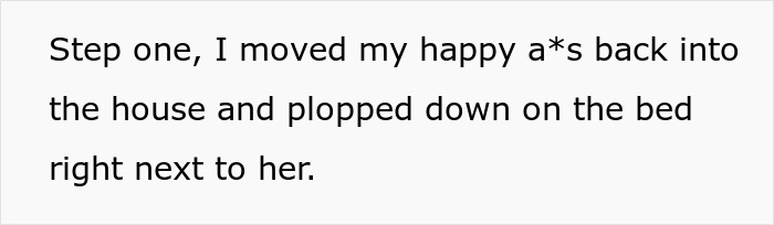 Text excerpt on a white background showing casual language about moving and sitting next to someone, related to woman&rsquo;s award winning act in court.