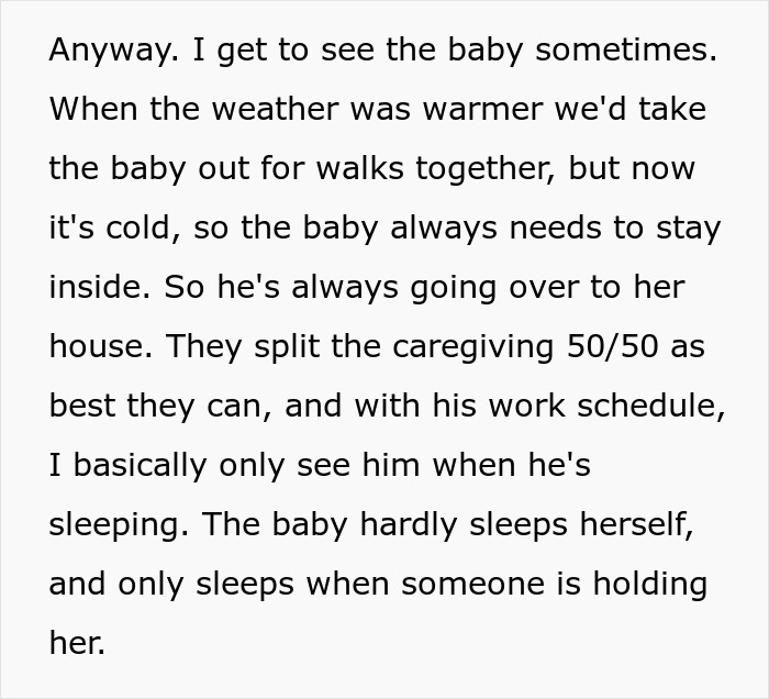 Man supports pregnant ex by sharing 50/50 caregiving duties while girlfriend walks away from the situation.