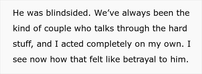 Text excerpt showing a man feels torn between his husband and his mother-in-law after secretly helping her, expressing feelings of betrayal.