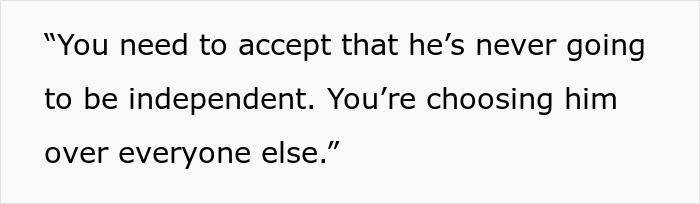 Alt text: Man expressing frustration about wife's disabled son affecting their normal life and living situation conflict.