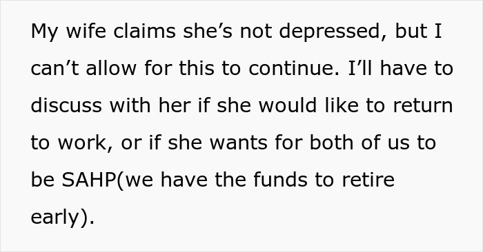 Man Annoyed After Wife Struggles With Being SAHM For 3YO, As He Did It For 25 Years With 4 Kids
