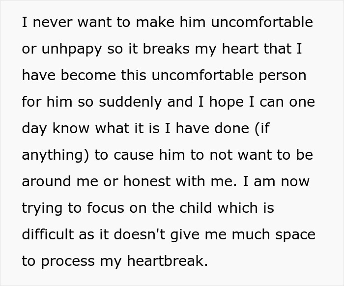 Pregnant wife expresses heartbreak and concern about co-parenting after bipolar guy leaves her for young lover. Pregnant wife expresses heartbreak and concern about co-parenting after bipolar guy leaves her for young lover.