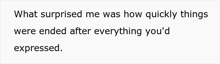 Text message expressing surprise about how quickly things ended after emotional communication in a dating context.