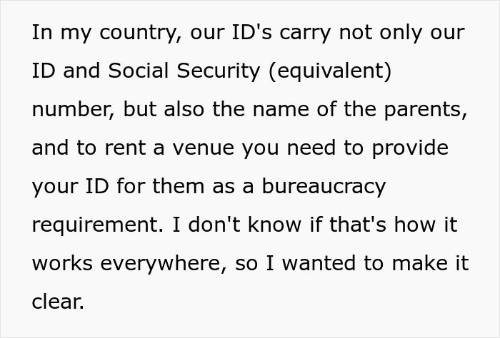 Text excerpt explaining a country's ID rules, related to man&rsquo;s parents trying to guilt-trip couple into having kids.