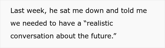 Text on a white background stating a man says wife's disabled son is hampering their normal life and wants him out of the house.