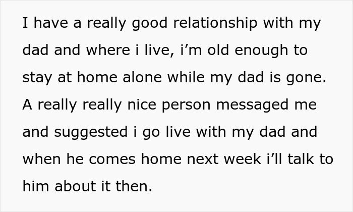 Text message discussing a teen&rsquo;s relationship with dad amid accusations of crushing half-sister&rsquo;s Christmas dreams.
