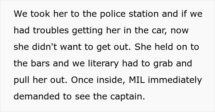 Police officer arresting his own mother-in-law for violent behavior during family drama at the police station. Police officer arresting his own mother-in-law for violent behavior during family drama at the police station.