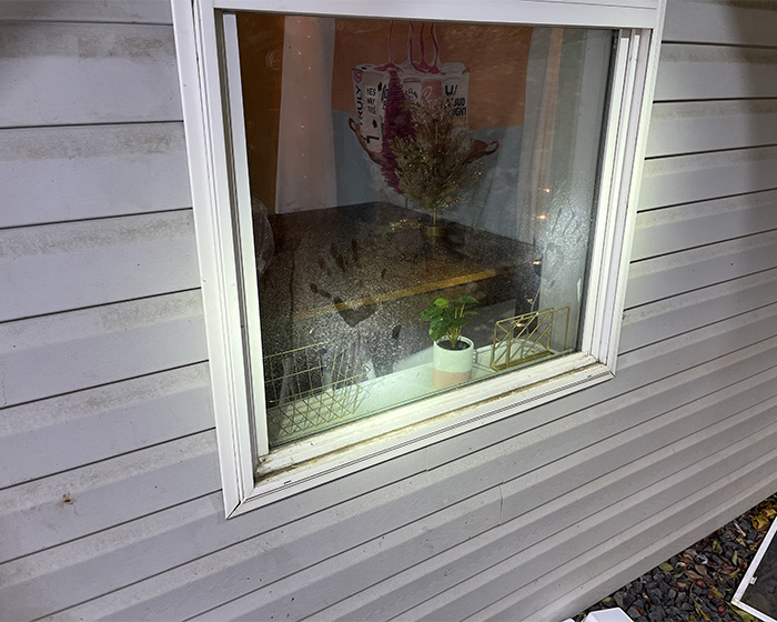 View through a window showing a plant and a handprint on the glass related to disturbing details about victims' final moments. View through a window showing a plant and a handprint on the glass related to disturbing details about victims' final moments.