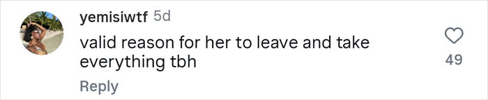 Comment on social media post discussing a guy hiding real net worth from wife, leading to a brutal reality check by a financial expert.