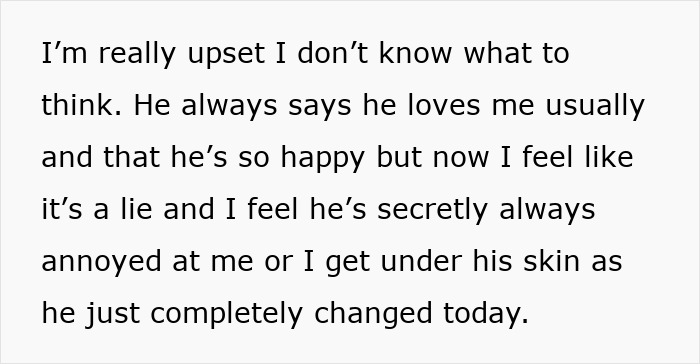 Upset woman expresses feeling hurt and confused after guy mocks her gift and demands space following long work trip.