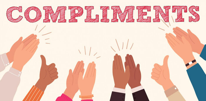 Various hands applauding under the word compliments, related to dating gestures and minimal effort in relationships.