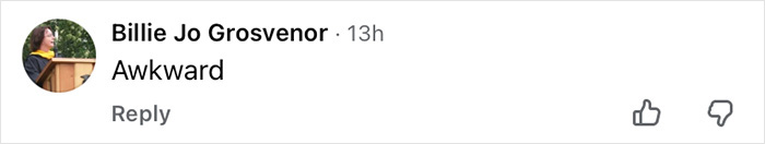 Screenshot of a social media comment saying Awkward, referencing Barron Trump’s NYE moment sparking paternity conspiracy theories. Screenshot of a social media comment saying Awkward, referencing Barron Trump’s NYE moment sparking paternity conspiracy theories.