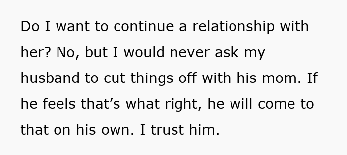 Text about strained family ties and no-contact boundary after a hospital incident involving a mother-in-law and son. Text about strained family ties and no-contact boundary after a hospital incident involving a mother-in-law and son.