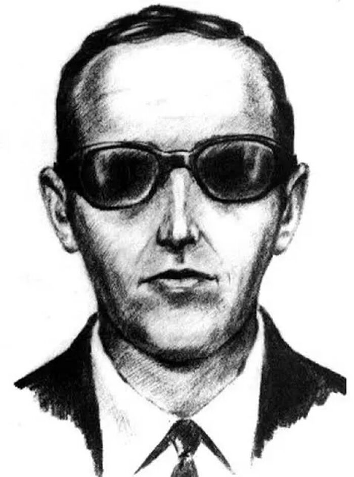 Sketch of a man wearing dark sunglasses and a suit, representing one of the biggest unsolved cases worldwide.