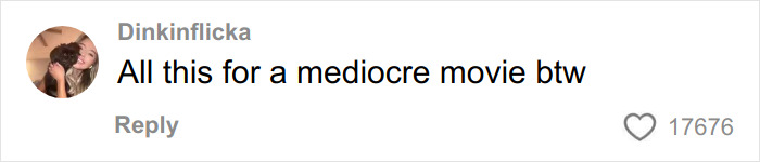 Comment on social media by user Dinkinflicka criticizing a movie, related to disturbing comments by Justin Baldoni exposed.