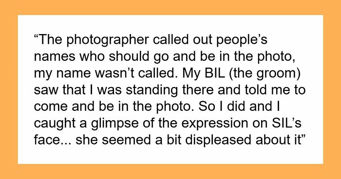 Bride Enters New Family With Drama After Deliberately Excluding Sister-In-Law From Wedding Photos